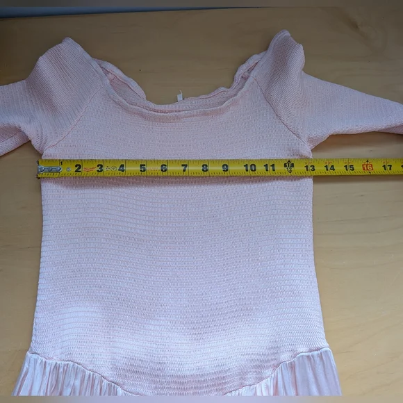 FREE PEOPLE Lucky Love Midi Dress Baby Pink No Size Tag (S Approx) Satin Finish - Picture 12 of 16